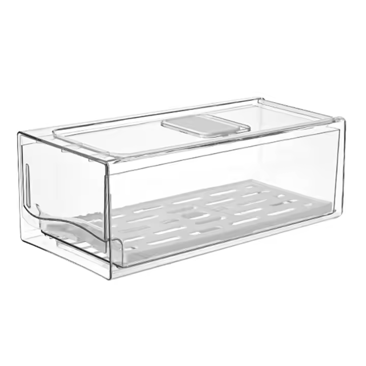 Contenedores Organizadores de refrigerador con cajones extraíbles, juego de cajones de producción de nevera para ahorrar espacio Vertical - 1