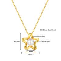 Collar de Oro Dorado 18K con Colgante de Estrella Perla Natural de Agua Dulce - details 4