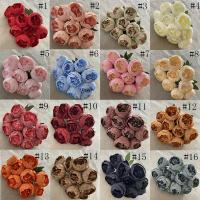 Arreglo floral de estilo nórdico, 10 cabezas de peonías, arte Floral redondo, peonías artificiales, flor Flexible hecha a mano para fiesta - details 0