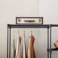 Armario de Ropa, Perchero, Burro Ropa, 124 x 43 x 182 cm, 2 Secciones para Colgar, con Compartimentos, Gran Capacidad, para Dormitorio, Salón, Lavandería, Topo RYG026R02 - details 28