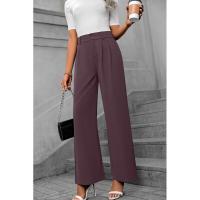 Pantalones de oficina de moda para mujer de cintura alta y pierna ancha 2025 en algodón original. - details 28