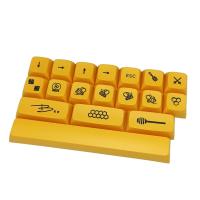 Teclas de teclado mecánico Honey Milk, 17 piezas, XDA, perfil de tinte, Sub Bee, cubierta para Cherry MX GK61 64 84 96 P9JB - details 0