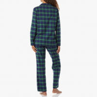 MoFiz Pijamas Mujer Algodón Cuadros Manga Larga con Traje Dos Piezas Casual Ropa de Casa Dormir con Botones - details 5