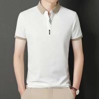 Polo de manga corta de moda de color sólido para hombre, top cómodo informal de verano para negocios - details 14