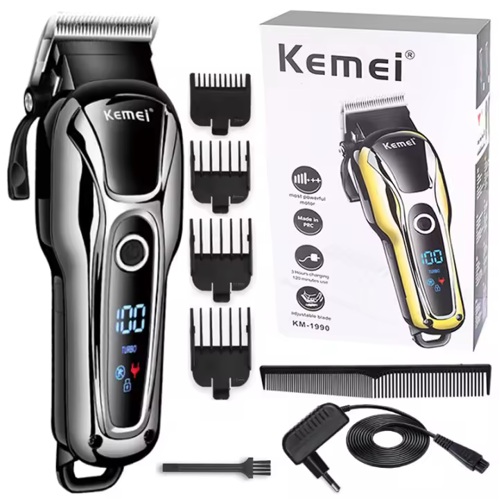 Keme-cortadora de pelo profesional de dos velocidades para hombre, máquina eléctrica de corte de pelo, de precisión, de Barbería para salón, 1990 - 1