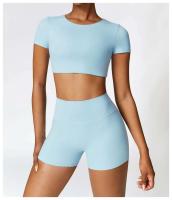 Pantalones cortos de yoga para mujer, bodys deportivos transpirables de cintura alta, para correr, gimnasio y entrenamiento de verano - details 27