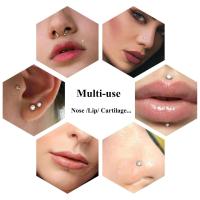 5 aretes, tachuelas, pasadores Labret Push in, joyería perforada con parte posterior plana sin rosca, para oreja, nariz y labio, con CZ de 1,5/2/2,5/3/4 mm - details 9