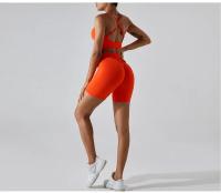 Pantalones cortos de Yoga sin costuras para mujer, mallas deportivas transpirables de secado rápido, de cintura alta, para entrenamiento y gimnasio - details 24