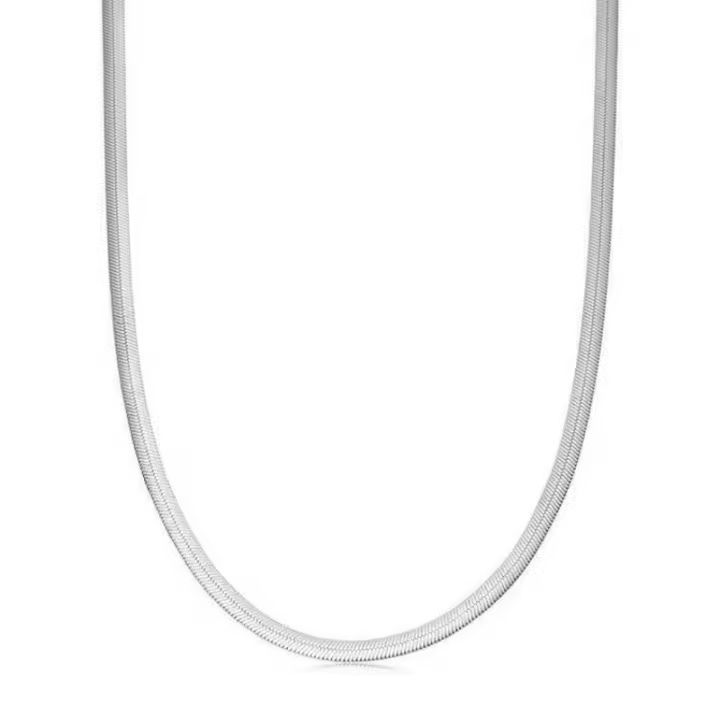 Joyería de Lujo Minimalista para Mujer Collar de Plata S925 con Cadena de Serpiente Plana y Placas Brillantes Diseño Exclusivo para Regalos Elegantes - 1