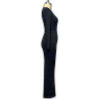 Vestido de Moda Otoño 2025 Nuevo Estilo para Mujer con Mangas Largas, Cuello en V y Abertura Curva en la Espalda. - details 6