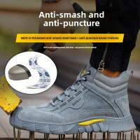 Zapatos de Trabajo para Hombres de Acero Punta Alta Anti-Estrezado Anti-Perforación de Alta Calidad - details 6