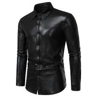 Camisa à manches longues pour hommes, modo nouvelle, estampage à chaud, Diseño personnalisé en diamant, chemises décontractées, boîte de noche, fiesta, vacaciones - details 10