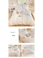 Conjunto de Cama de Princesa Rdovkxua Rufa de Algodón Sólido, Funda de Cojín de Rey y Reina, Falda de Cama con Volantes para Mujeres - details 16
