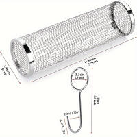 Estante portátil de barbacoa de acero inoxidable, tubo de malla giratoria para cocina al aire libre, sin teflón - details 3