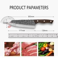 Cuchillo De Cocina Profesional WXCOO Forjado En Acero Inoxidable Mano Hecha Slicing De Carne Y Hueso Tradicional Longitud De Hoja 17.7 Cm - details 1