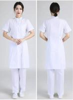 Bata de laboratorio blanca, uniforme médico femenino de manga corta/larga, uniforme de laboratorio de algodón, traje de trabajo para salón de belleza y farmacia - details 15