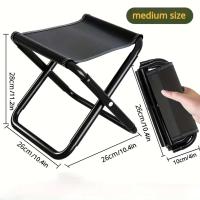 Taburete ultraligero portátil, silla plegable con bolsa de acero inoxidable, adecuada para pesca al aire libre, camping y montañismo - details 1