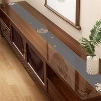 Nuevo estilo chino TV cubierta antipolvo PVC mantel de vidrio suave impermeable resistente al aceite zapato gabinete mesa aparador Mat - details 17