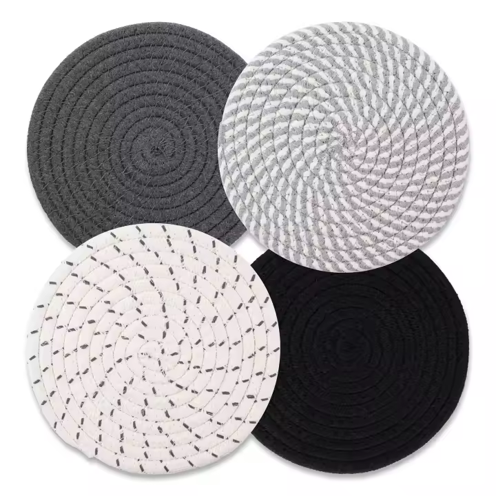 Remaches para platos calientes, almohadillas calientes para cocina, remaches para ollas y sartenes calientes, soportes para ollas para cocina, soportes para ollas resistentes al calor, 4 piezas, remaches para mesa - 1