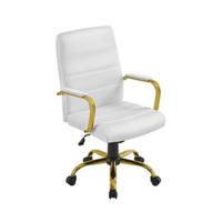 Silla de Oficina Silla de Ruedas Silla Altura Ajustable MAX Carga 136 KG Silla de Despacho Estudio Blanco Silla Piel Sintética - details 12