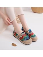 Zapatos de cáñamo de estilo étnico, de tela, de suela plana y lino bordado, transpirables y clásicos, para mujer, antideslizantes para interiores y exteriores, 2025 - details 9