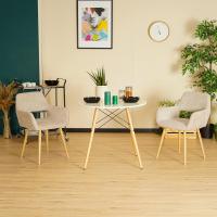 Juego de 2 Sillas de Comedor Escandinavas, Sillón Tapizado en Tela con Reposabrazos y Patas Metálicas para Cocina/Salón - details 1