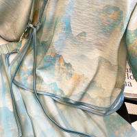 Traje Hanfu de verano para niñas con lluvia brumosa en Jiangnan, nuevo conjunto de dos piezas cheongsam chino para padres e hijos, estilo China-Chic - details 2