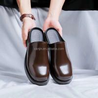 Nuevo 2025 plataforma oficialmente de cuero para hombres mula diseño de lujo italiano espejo de cabeza redonda tacones altos zapatos casuales grandes 46 - details 2