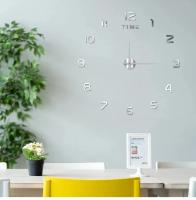 Reloj de pared grande de diseño moderno a la moda, relojes de cuarzo 3D DIY, pegatinas de espejo acrílico, decoración del hogar para sala de estar - details 6