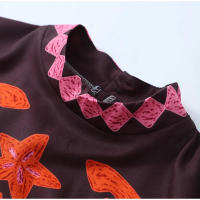 Conjunto de Moda Vintage para Mujeres Vestido de Cintura Corta y Cuello Redondo - details 2