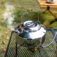 Batería de cocina de acero inoxidable para acampar, hervidor portátil para cocinar al aire libre, hervidor con asa plegable - details 10