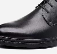 Nuevos zapatos de vestir con cordones y punta redonda informales de negocios para hombres de piel de vaca - details 1