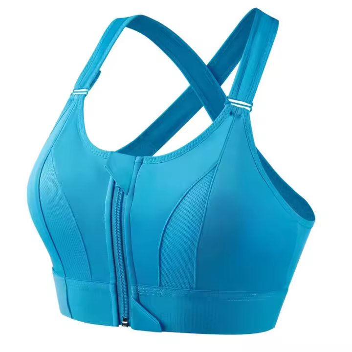 Sujetador deportivo ajustable con cierre frontal y correa elástica para mujer, a prueba de golpes, para fitness, yoga, top de cintura alta. - 1