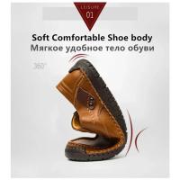 Zapatos Planos de Cuero Hechos a Mano para Hombre Moda Informal, Cómodos, Calidad Superior, Talla 48 - details 3