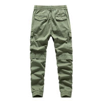 Pantalones Cargo para Hombres CHAIFENKO Color Sólido, Ajuste Suelto, Múltiples Bolsillos, Forza Elástica con Cordón - details 8