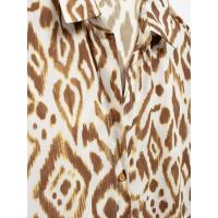 TRAFZA-Conjunto de 2 piezas para mujer, camisa de manga larga con botones decorados, falda larga plisada con cordón de cintura alta, 2024 - details 5