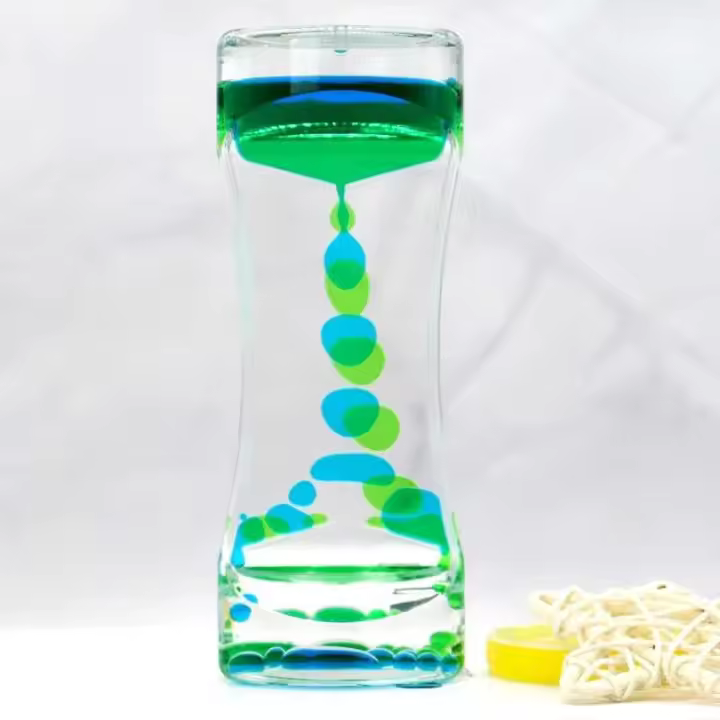 Temporizador de movimiento Paquete de reloj de arena colorido Burbuja líquida Fidget Ansiedad sensorial Autismo Actividad para niños Calma Relajarse - 1