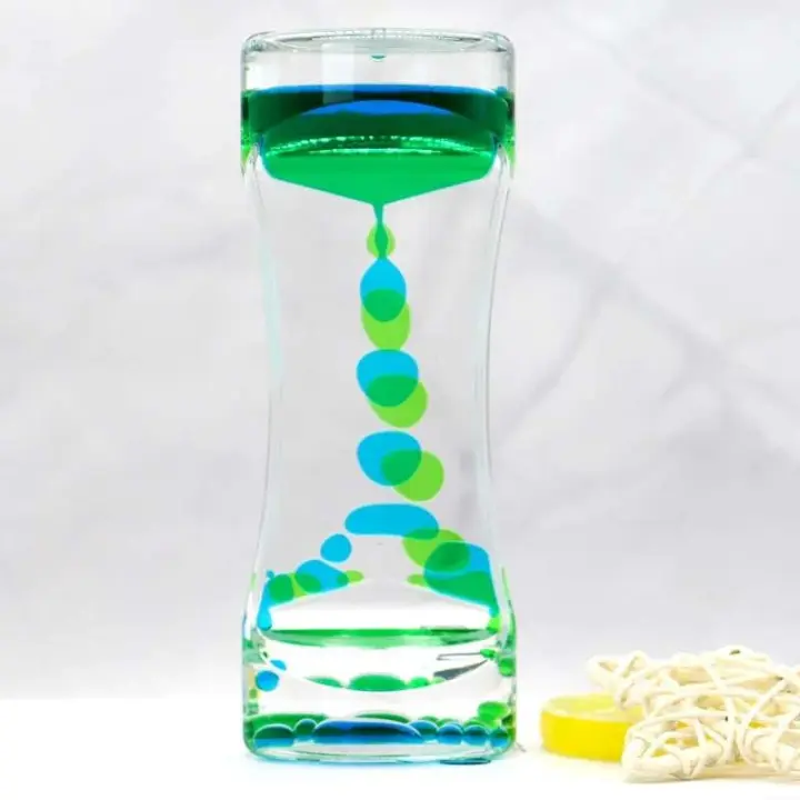 Temporizador de movimiento Paquete de reloj de arena colorido Burbuja líquida Fidget Ansiedad sensorial Autismo Actividad para niños Calma Relajarse - 1