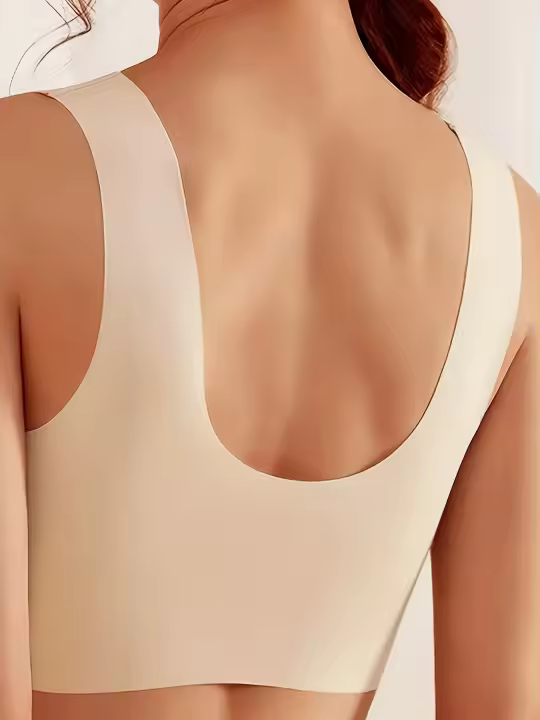 3pcs Sujetadores Deportivos Sin Costuras de Alto Soporte para Mujeres - Mezcla de Nylon y Spandex Ultra Elástica, Diseño de Cuello en V con Detalles de Encaje, Ideales para Correr y Yoga, Opciones en Negro/Gris/Beige - 1