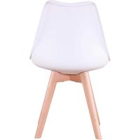 Cocina Nórdica, Patas de Madera de Haya, Asiento Tapizado, Sillas Escandinavia para Salón,Blanco - details 1