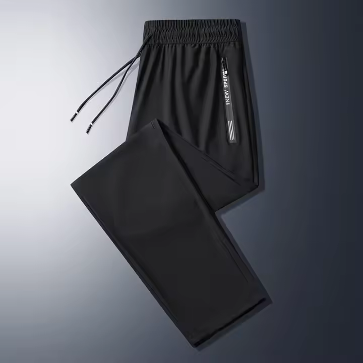 Pantalones de Seda Helada de Verano para Hombre Ropa de Trabajo de Estilo Holgado - 1
