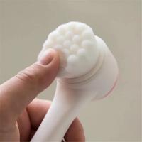Cepillo de limpieza facial de silicona doble 3D, cepillo manual de masaje facial, cepillo exfoliante de cerdas suaves, cepillo de lavado facial de doble cara - details 2