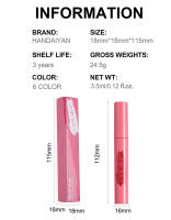 6 lápiz labial de colores brillo de labios Handaiyan mate mate lápiz labial brillo de labios no se desvanece fácilmente - details 0