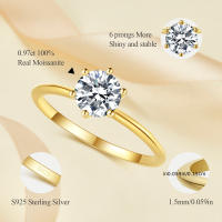Anillo de compromiso eterno de moissanita, banda de boda de compromiso chapada en oro de 18K de lujo para mujer - details 2