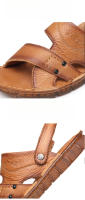 Sandalias de Verano para Hombres Zapatos de Playa de Cuero Genuino Suela de Cuero Suave - details 3