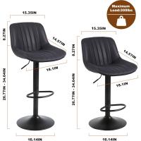 Taburetes de Cocina Altos Juego de 2, Taburete Giratorio de Altura con Resaldo, Taburete Alto Ajustable de Cuero PU, Taburete Moderno para Cocina Marrón - details 34