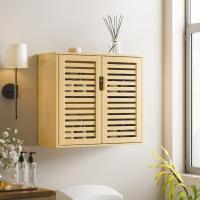 Armario de Baño de Pared con Puertas Muebles de Baño de Bambú Armario Colgante con Estante Ajustable Organizador de Almacenamiento de Ahorro de Espacio Sobre el Inodoro Blanco - details 20