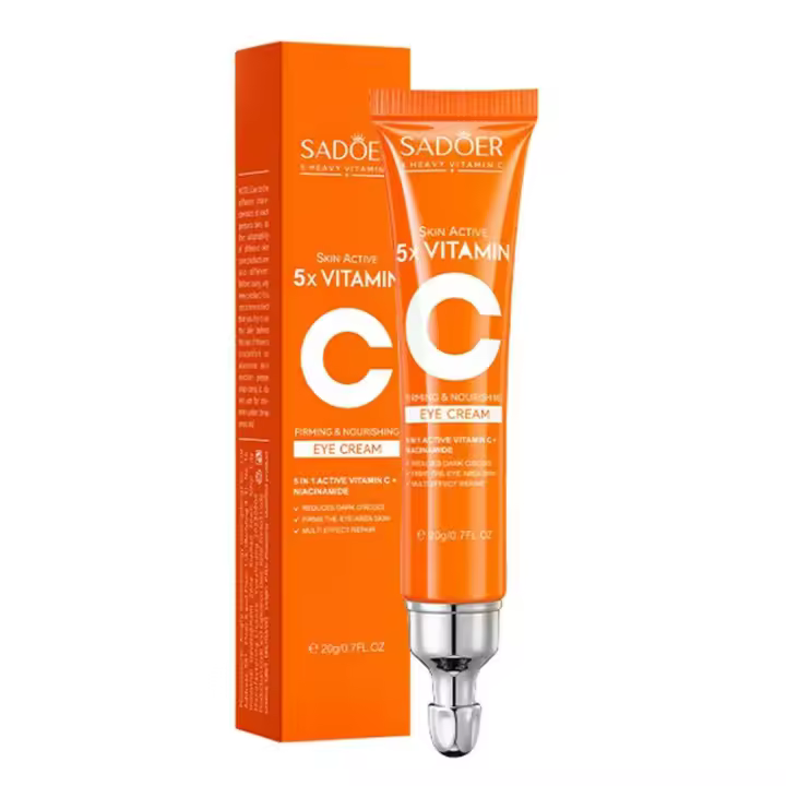 Crema para los Ojos de Vitamina C SADOER Adiós a las Ojeras y Bolsas, Hidratante y Iluminador para Reafirmar la Piel Herramientas de Cuidado de la Piel Facial - 1