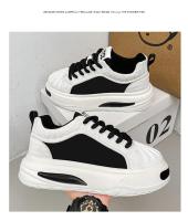 Papá zapatos versátiles casual zapatos deportivos Guochao hombres 2025 nuevos hombres de suela gruesa superficie de cuero aumentando zapatos blancos. - details 8