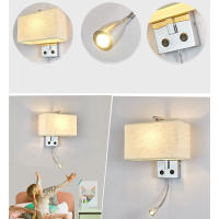 Moder-luces de pared con interruptor, lámpara de lectura LED de cuello de cisne, accesorio de lámpara blanco y negro, iluminación de pasillo, luminaria de arte, Wandlamp - details 7